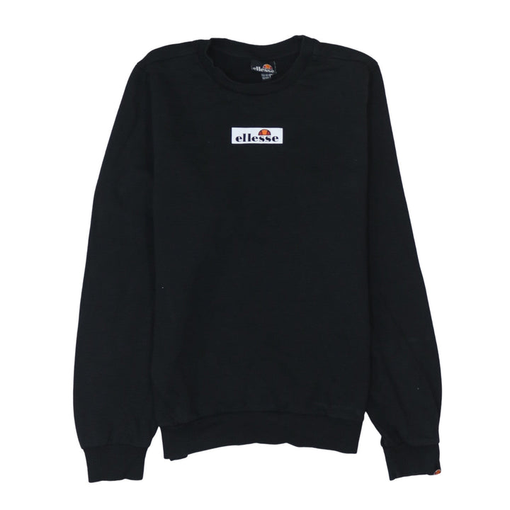 Ellesse Boys Black Pullover Sweatshirt 13-14 Years Cotton Blend Crew Neck