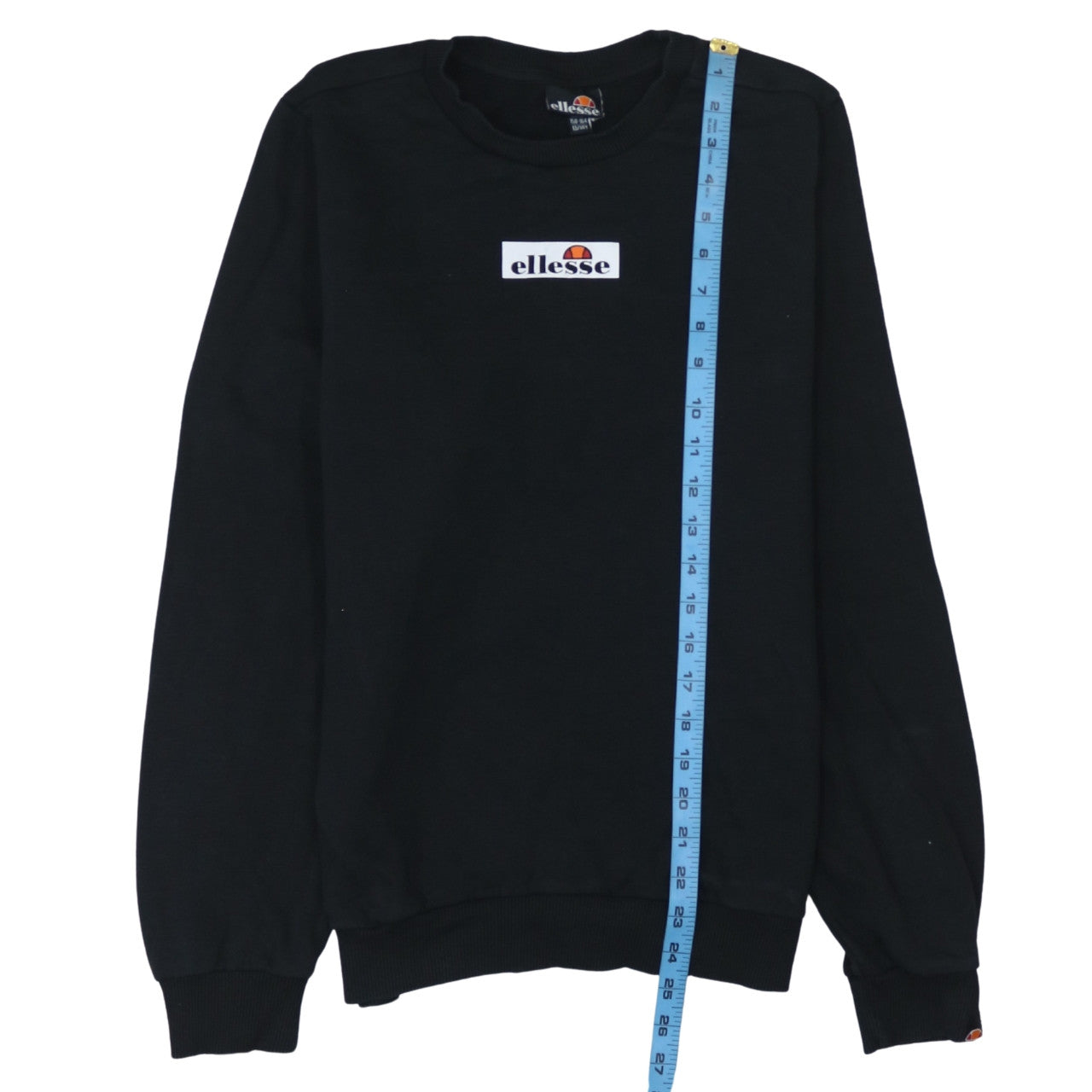Ellesse Boys Black Pullover Sweatshirt 13-14 Years Cotton Blend Crew Neck