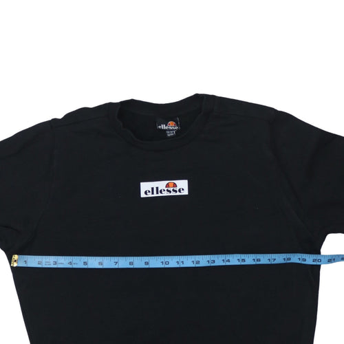 Ellesse Boys Black Pullover Sweatshirt 13-14 Years Cotton Blend Crew Neck