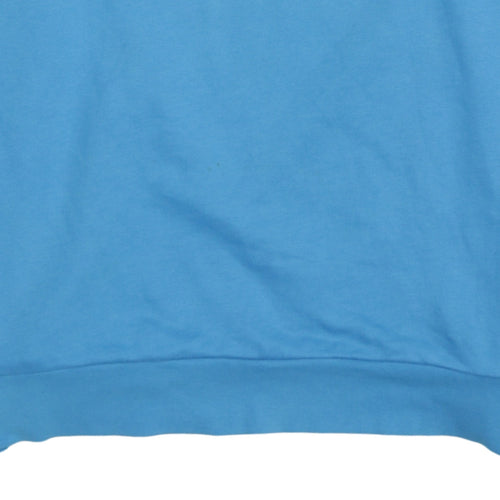 Adidas Mens Blue Large Crew Neck Pullover Sweatshirt with Logo