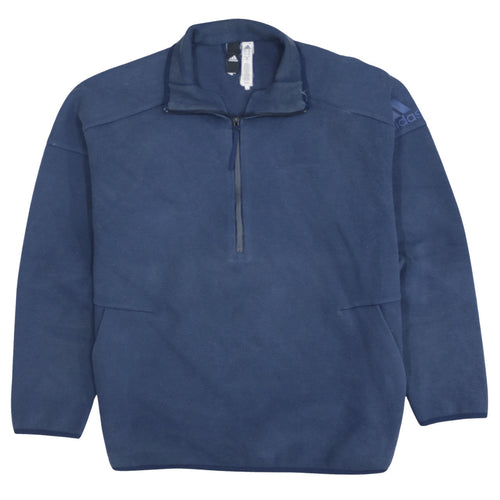 Adidas Men's Blue 1/2 Zip Fleece Pullover Sweatshirt Size M