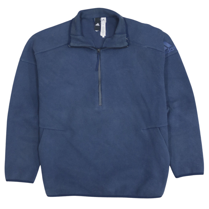 Adidas Men's Blue 1/2 Zip Fleece Pullover Sweatshirt Size M
