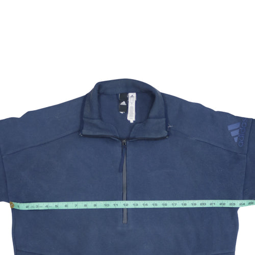 Adidas Men's Blue 1/2 Zip Fleece Pullover Sweatshirt Size M