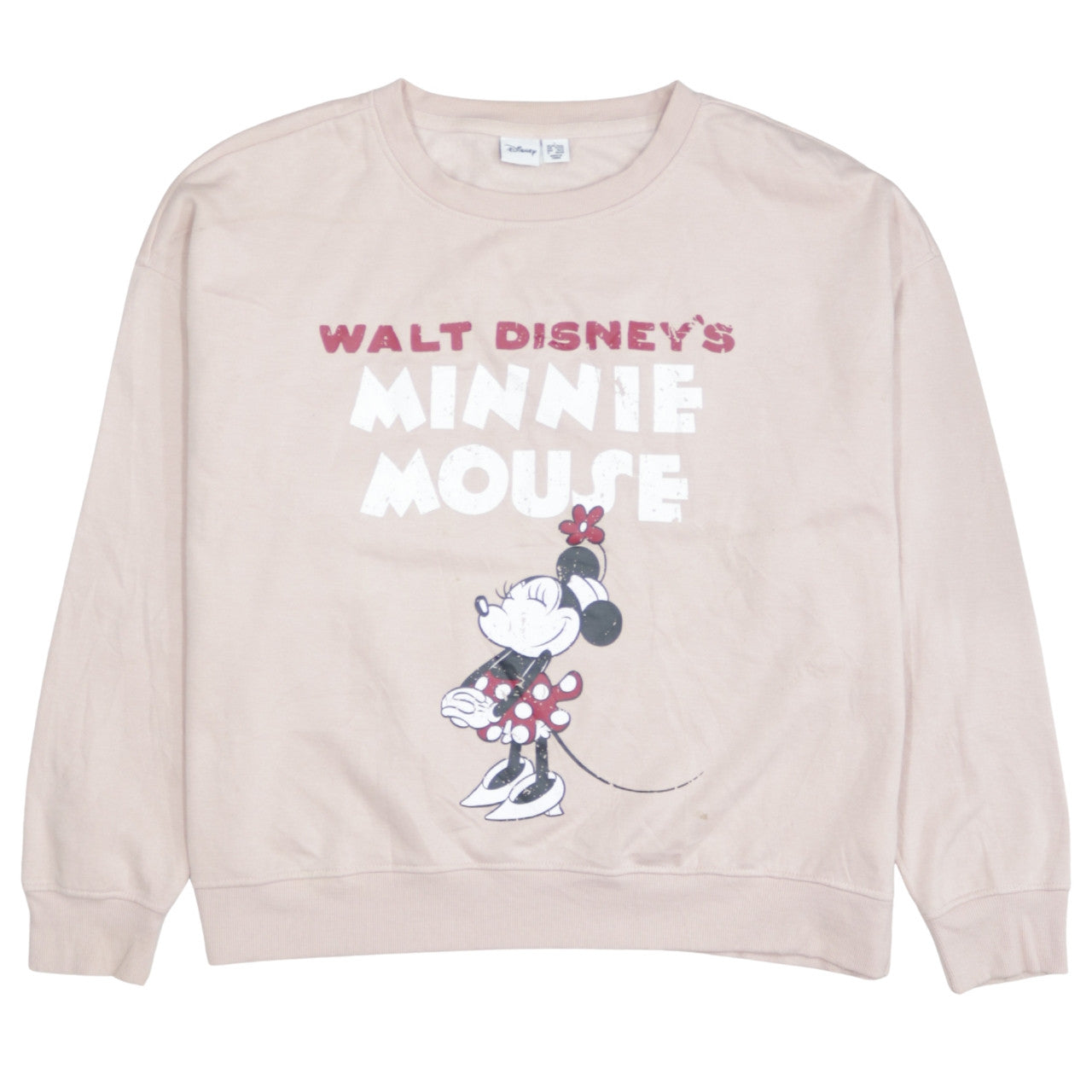 Disney Women’s Beige Minnie Mouse Pullover Sweatshirt Size L 14/16