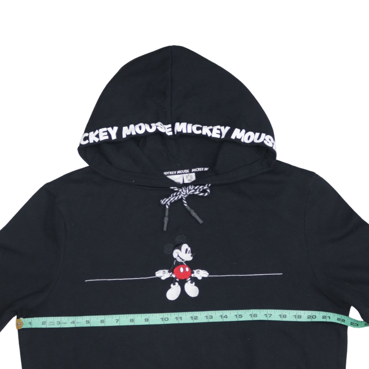 Disney Women's Black Mickey Mouse Hooded Pullover Sweatshirt Size M