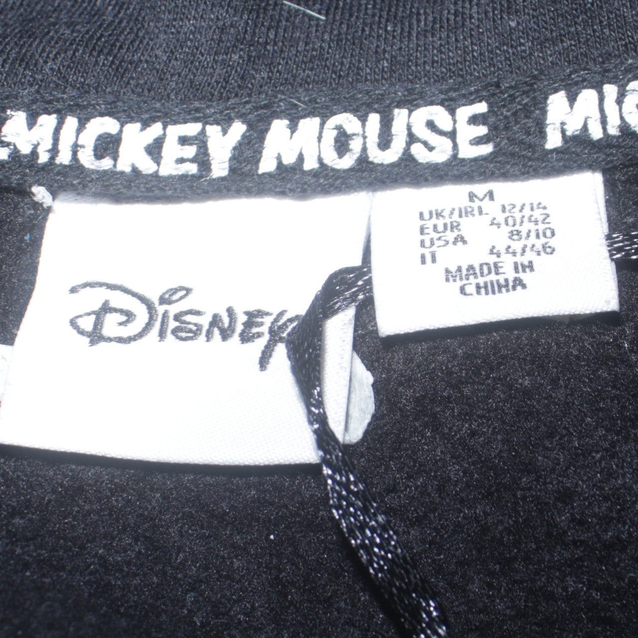 Disney Women's Black Mickey Mouse Hooded Pullover Sweatshirt Size M