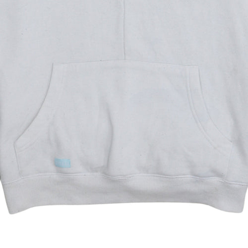 Diesel Men’s White Pullover Hoodie L Logo Fleece Sweatshirt