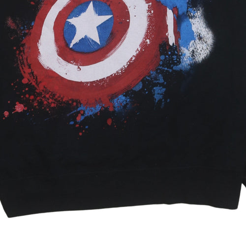 Marvel Civil War Captain America Black Men's 2XL Pullover Sweatshirt