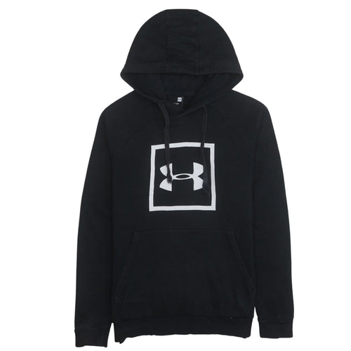 Under Armour Boys Black Pullover Hoodie Small Logo Fleece Sweatshirt
