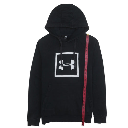 Under Armour Boys Black Pullover Hoodie Small Logo Fleece Sweatshirt