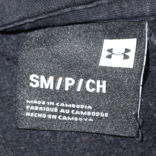 Under Armour Boys Black Pullover Hoodie Small Logo Fleece Sweatshirt