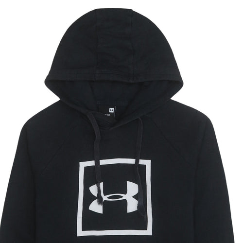 Under Armour Boys Black Pullover Hoodie Small Logo Fleece Sweatshirt
