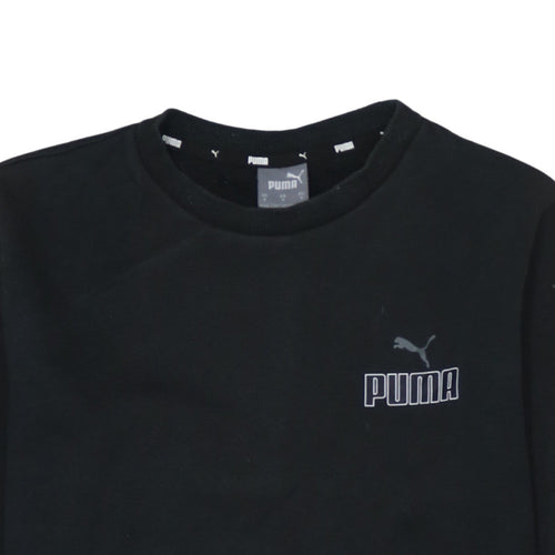 Puma Men’s Black Small Pullover Crew Neck Logo Sweatshirt