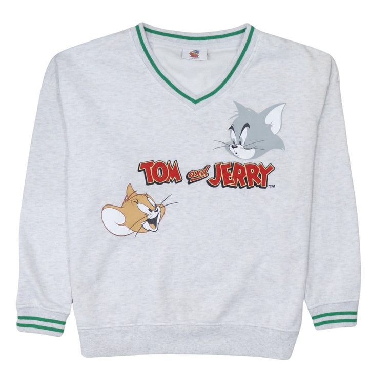 Primark Teens Grey Tom and Jerry V-Neck Pullover Sweatshirt XS