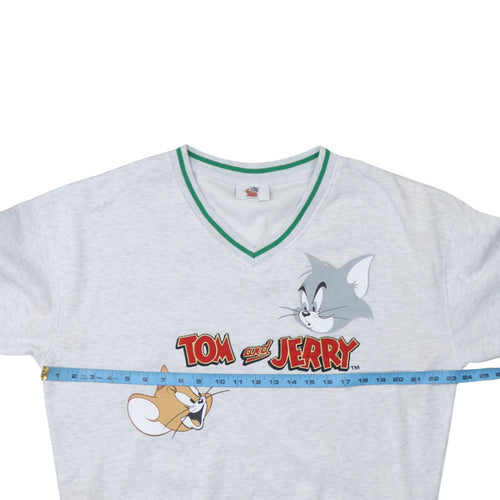Primark Teens Grey Tom and Jerry V-Neck Pullover Sweatshirt XS