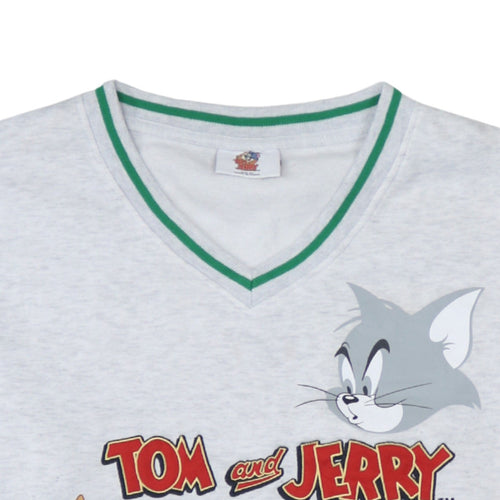 Primark Teens Grey Tom and Jerry V-Neck Pullover Sweatshirt XS