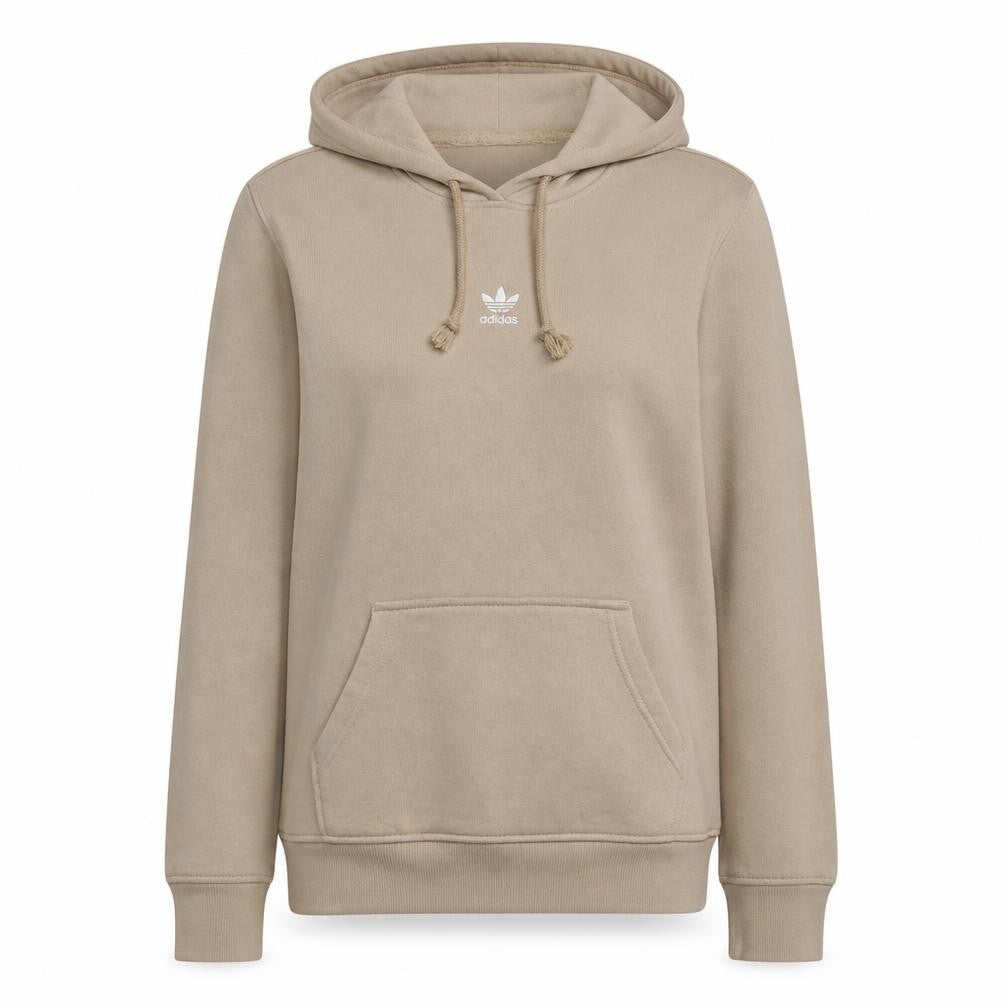 Front view of Adidas women’s beige pullover hoodie medium cotton blend casual