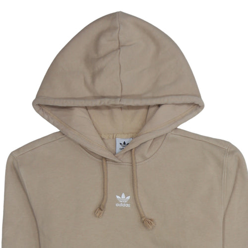 Adidas Womens Beige Pullover Hoodie Medium Cotton Blend Casual