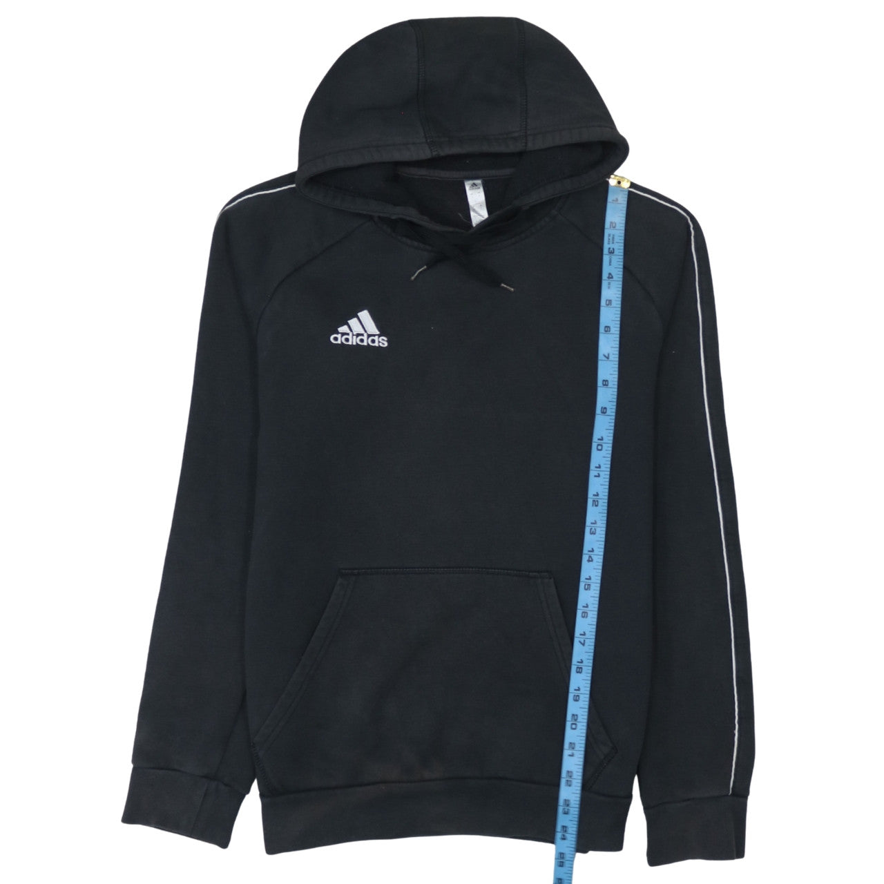 adidas Men's Black Small Pullover Hoodie Fleece Sweatshirt