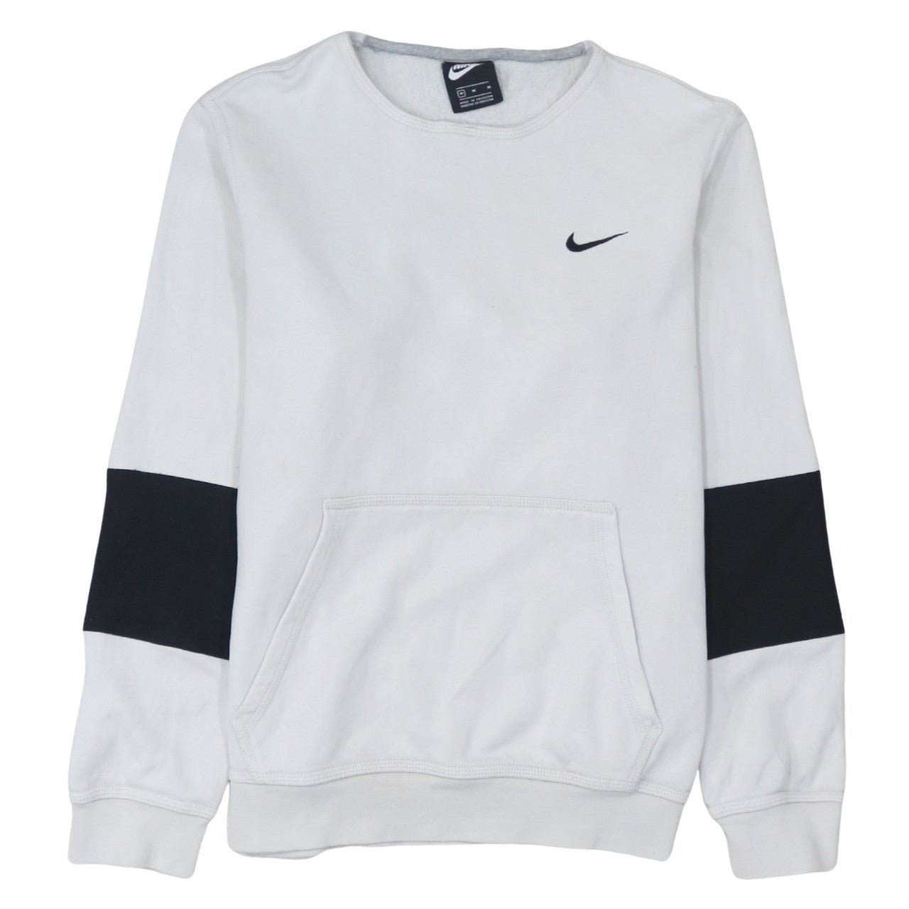 Nike Men's White Crew Neck Pullover Sweatshirt M Sports Fleece