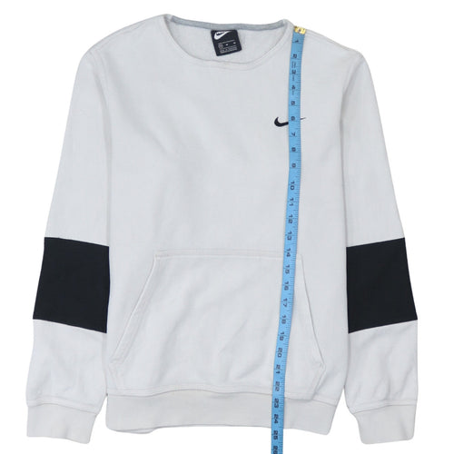 Nike Men's White Crew Neck Pullover Sweatshirt M Sports Fleece