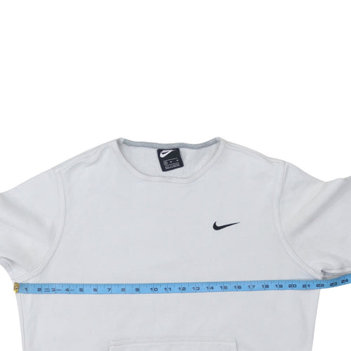 Nike Men's White Crew Neck Pullover Sweatshirt M Sports Fleece