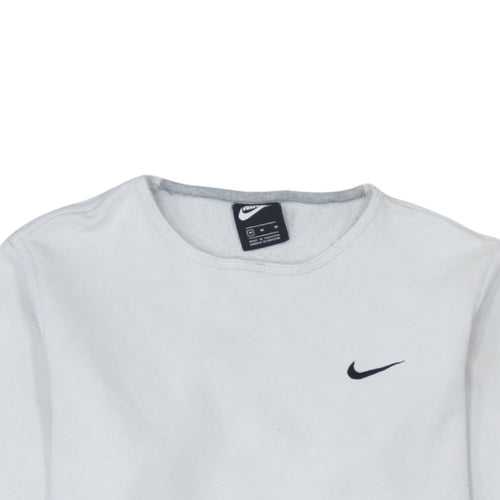 Nike Men's White Crew Neck Pullover Sweatshirt M Sports Fleece