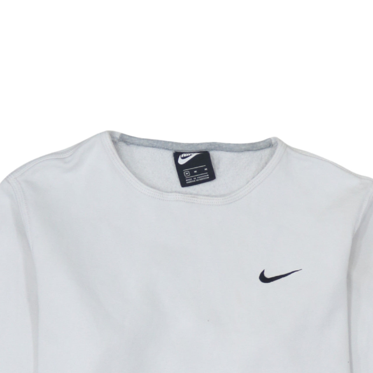 Nike Men's White Crew Neck Pullover Sweatshirt M Sports Fleece