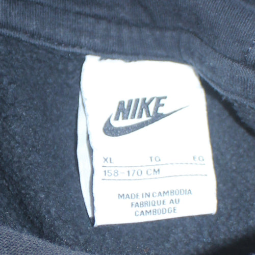 Nike Boys Black XL Pullover Hoodie with Yellow Logo Print