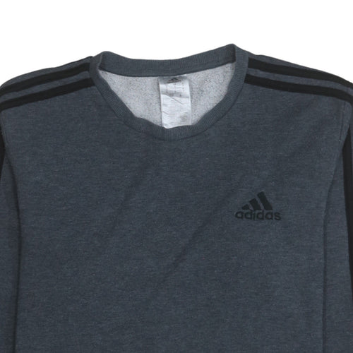 Adidas Men's Grey Crew Neck Pullover Sweatshirt Size S