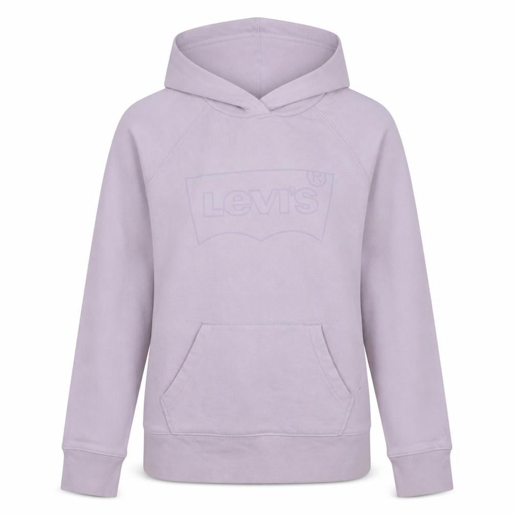 Front view of Levi's Women’s Lilac Pullover Hoodie Small Cotton Logo