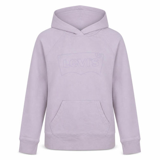 Front view of Levi's Women’s Lilac Pullover Hoodie Small Cotton Logo