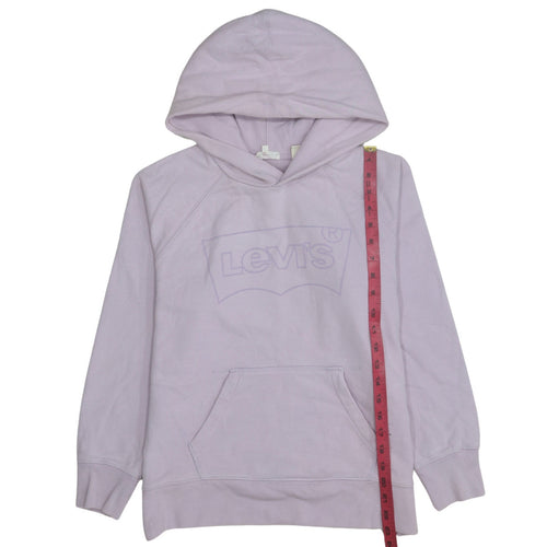 Levi's Women’s Lilac Pullover Hoodie Small Cotton Logo