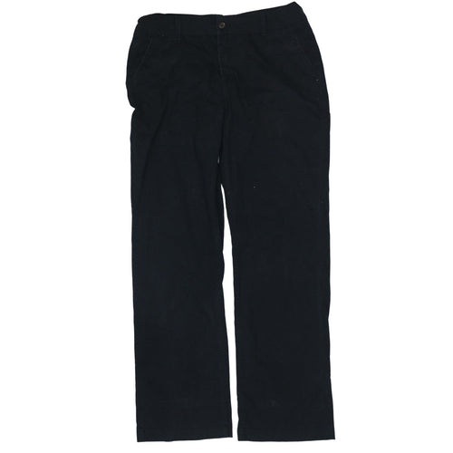 Lee Women's Black Mid Rise Straight Leg Cotton Trousers M