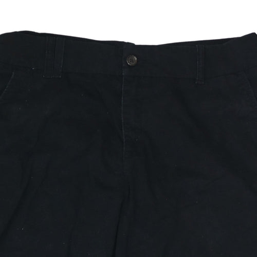 Lee Women's Black Mid Rise Straight Leg Cotton Trousers M