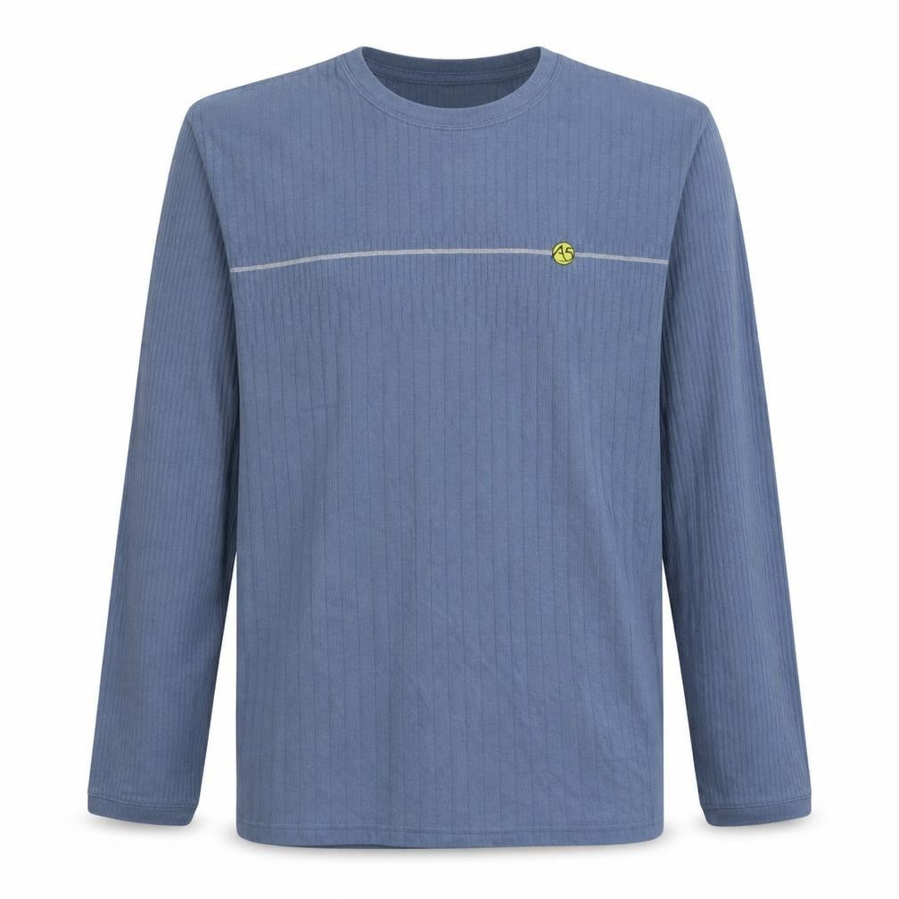 Front view of The North Face A5 Series Blue Cotton Knit Men's jumper, size S