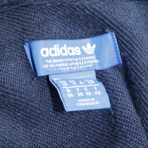 Adidas Originals Womens Navy Hoodie 1/2 Zip Hooded Sweatshirt Size 10