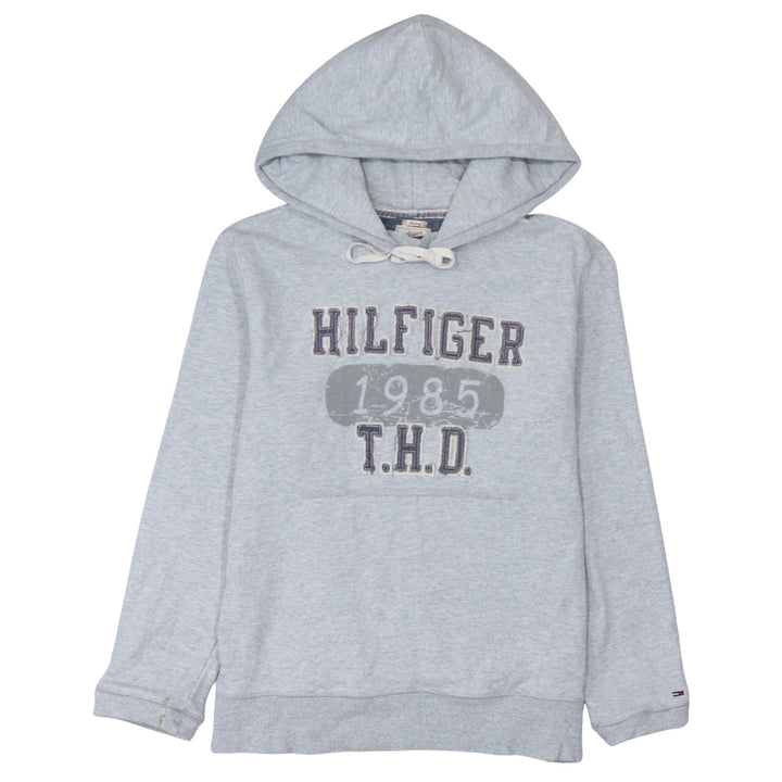 Hilfiger Denim Men's Grey Pullover Hoodie Medium 1985 Logo