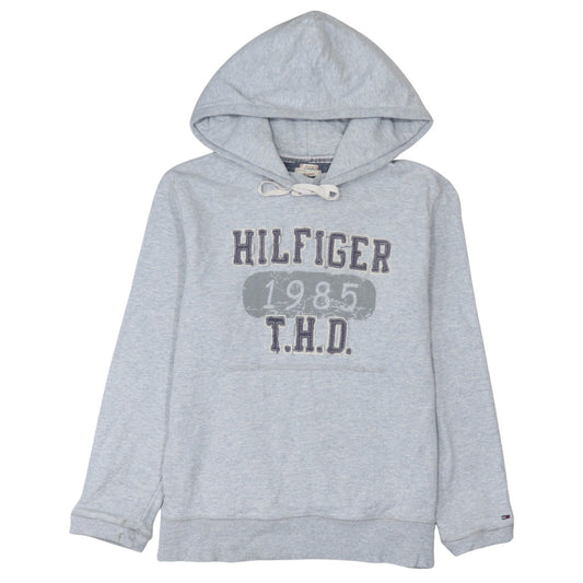 Hilfiger Denim Men's Grey Pullover Hoodie Medium 1985 Logo