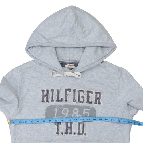Hilfiger Denim Men's Grey Pullover Hoodie Medium 1985 Logo