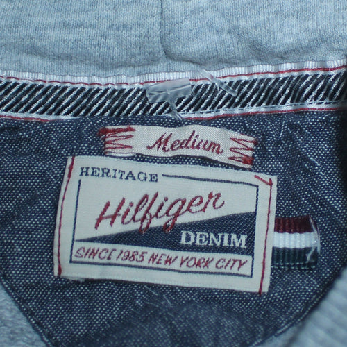 Hilfiger Denim Men's Grey Pullover Hoodie Medium 1985 Logo