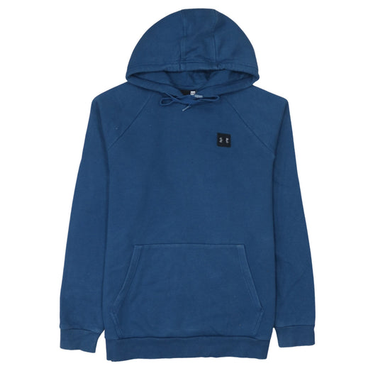 Under Armour Men Blue Pullover Hoodie M Logo Fleece Sweatshirt