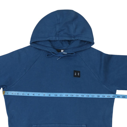 Under Armour Men Blue Pullover Hoodie M Logo Fleece Sweatshirt