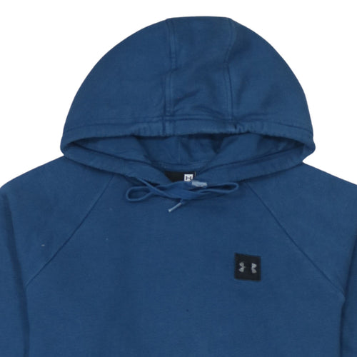 Under Armour Men Blue Pullover Hoodie M Logo Fleece Sweatshirt