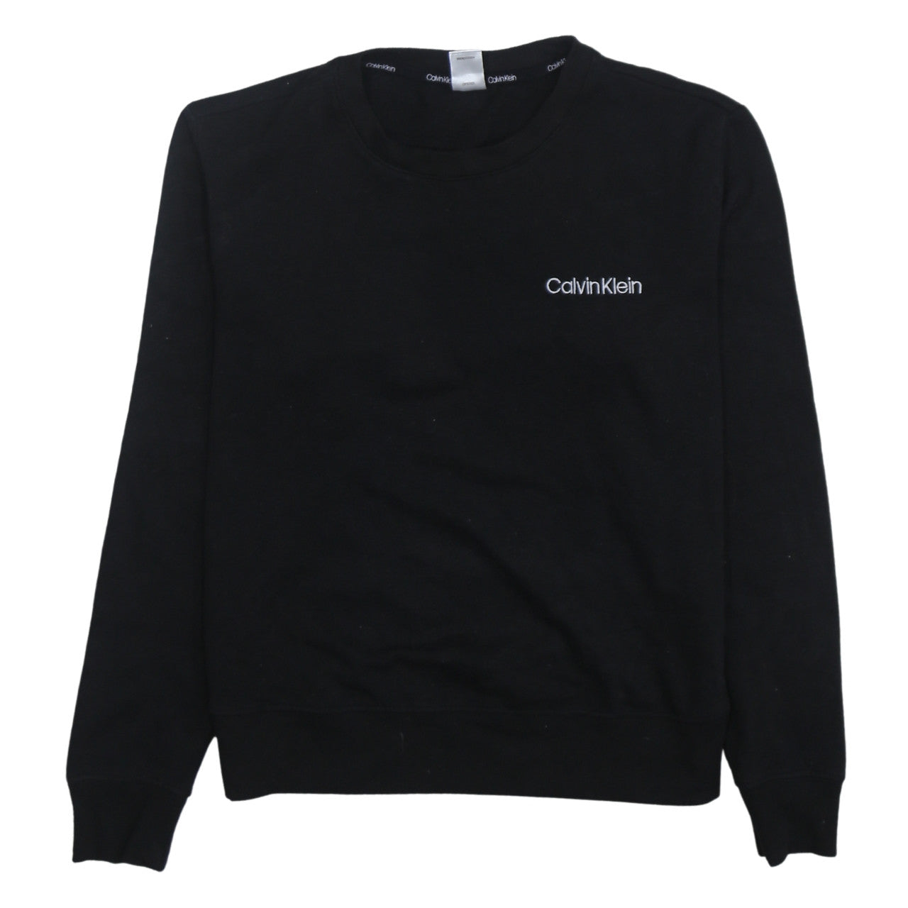 Calvin Klein Mens Black Crew Neck Pullover Sweatshirt Size S