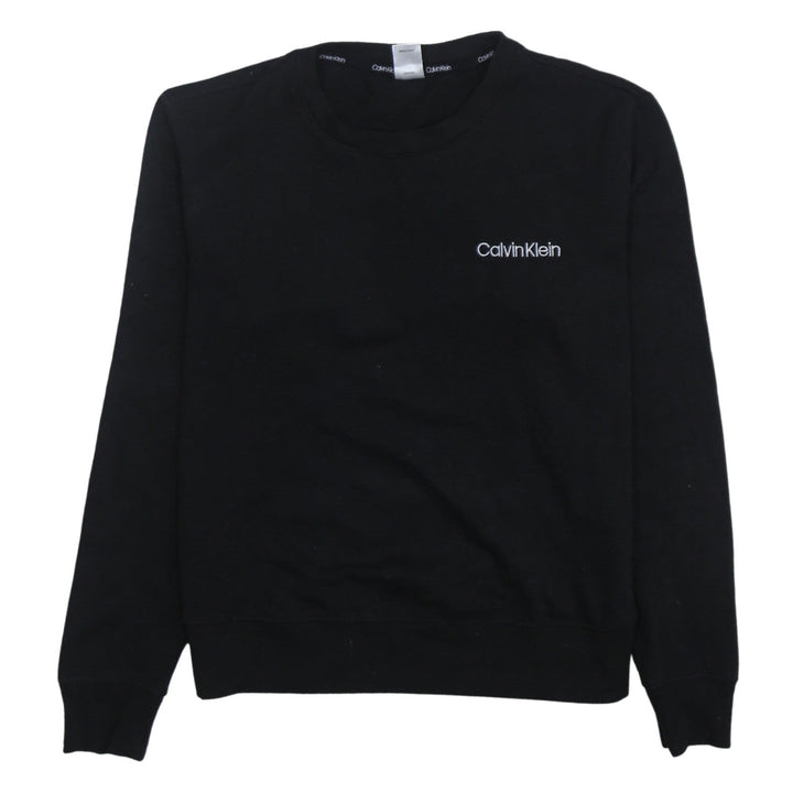 Calvin Klein Mens Black Crew Neck Pullover Sweatshirt Size S