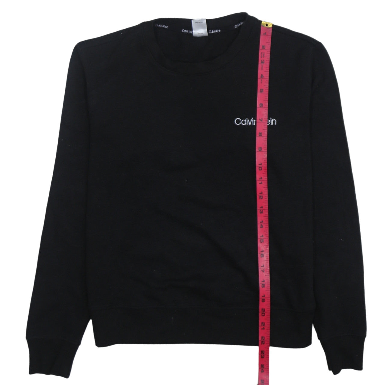 Calvin Klein Mens Black Crew Neck Pullover Sweatshirt Size S
