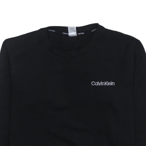 Calvin Klein Mens Black Crew Neck Pullover Sweatshirt Size S