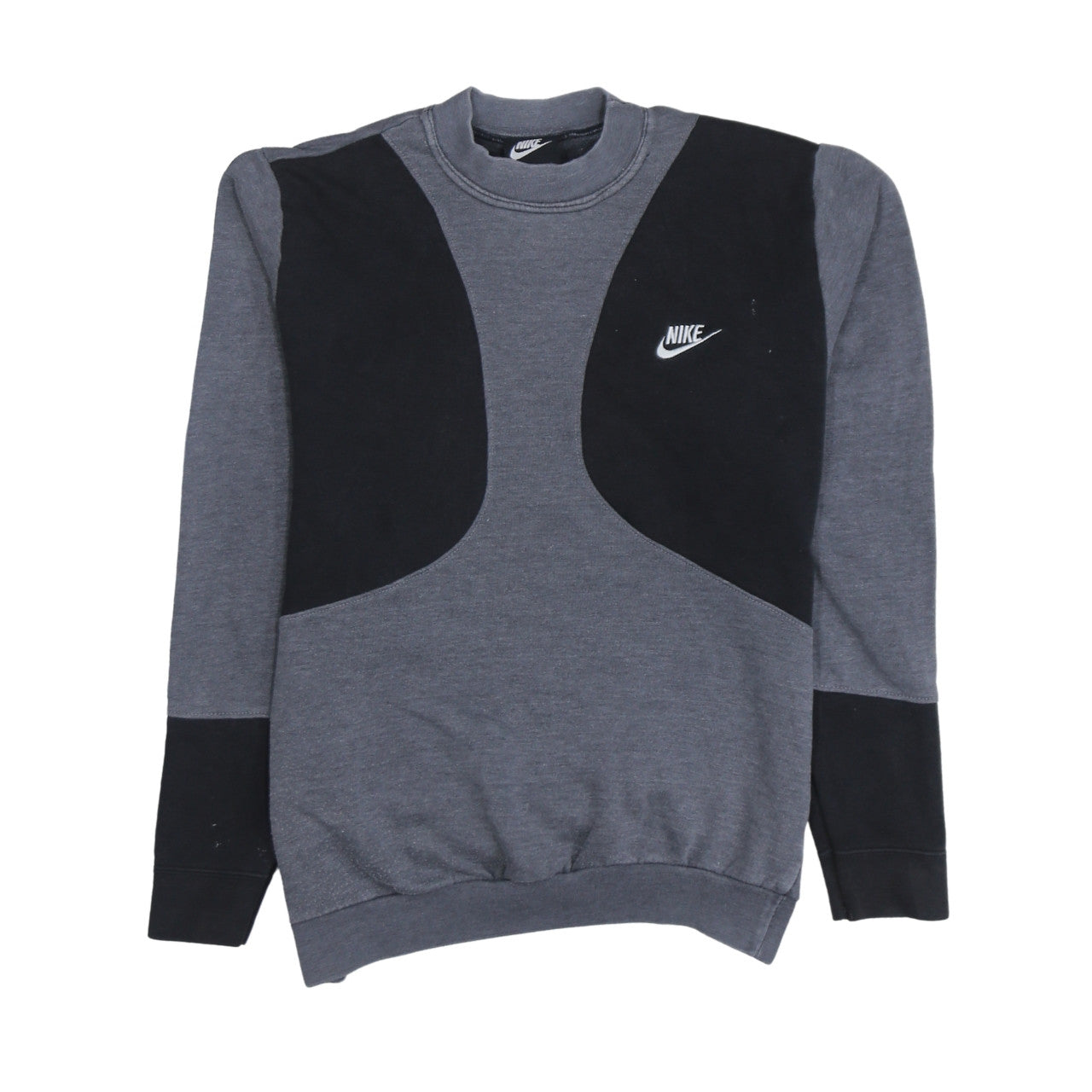 Nike Men's Grey Black Logo Crew Neck Pullover Sweatshirt 2XL