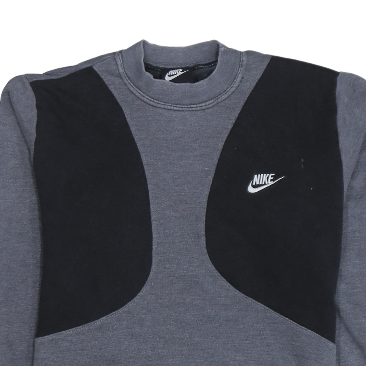 Nike Men's Grey Black Logo Crew Neck Pullover Sweatshirt 2XL